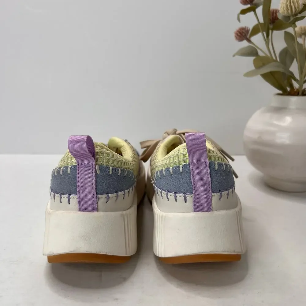 Nicole Miller Brita Platform Lace up Sneakers Multicolored Women 7.5 Light wear